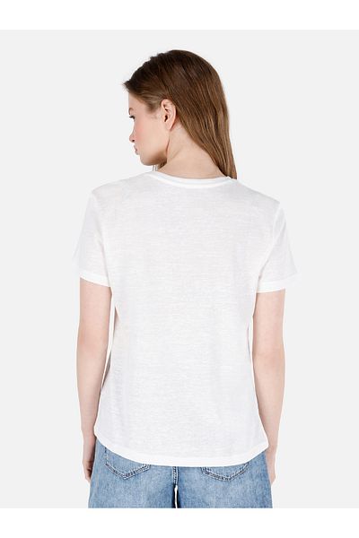 Colin's Tricou alb pentru femei - mâneci