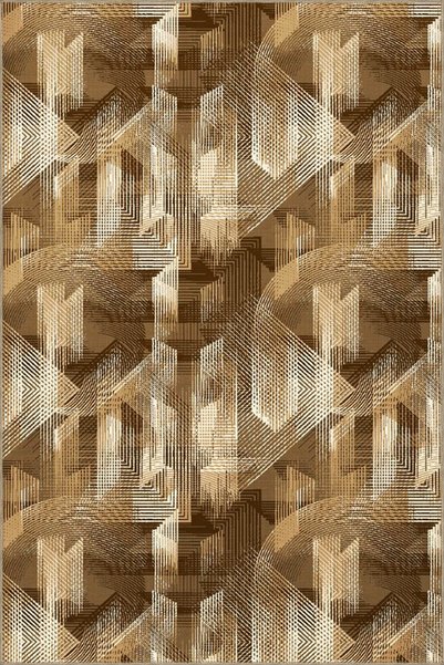 Rugs Modern Halı سجادة بنية منسوجة هندسية قابلة للغسل miravip9091