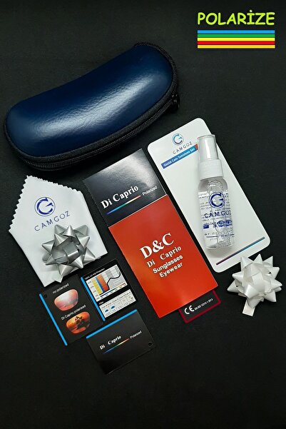 Di Caprio Metallic Gray Unisex Round Oval Model Polarized Glass Sunglasses