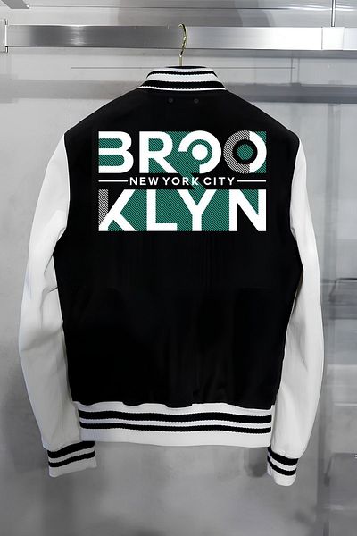 Edizen Double Direction Printed Brooklyn 2024 Oversize Premium College Jacket 100% βαμβάκι