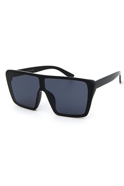 Di Caprio Black Whole Glass Large Sports Model Men's Sunglasses