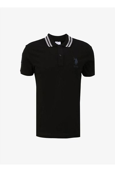 U.S. Polo Assn. Pánské polo tričko US Polo Assn. Black Slim Fit - GSD01IY024 DMLS