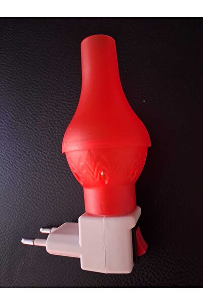 West Gaz Lambası Dekorlu Anahtarlı E14  Duylu  Kırmızı Gece Lambası