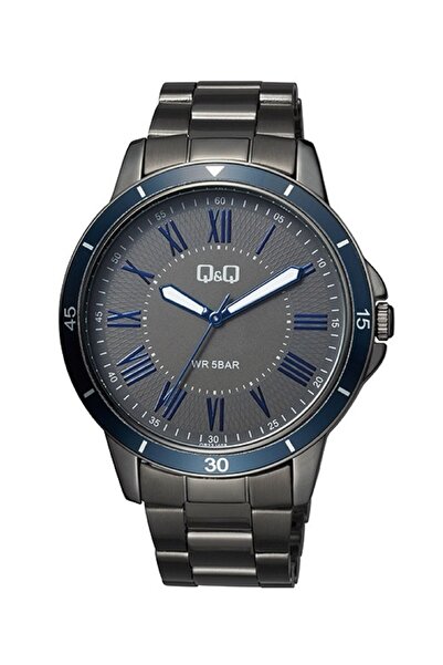 Q&Q Metallic Black Smoked Roman Numeral Men's Wristwatch