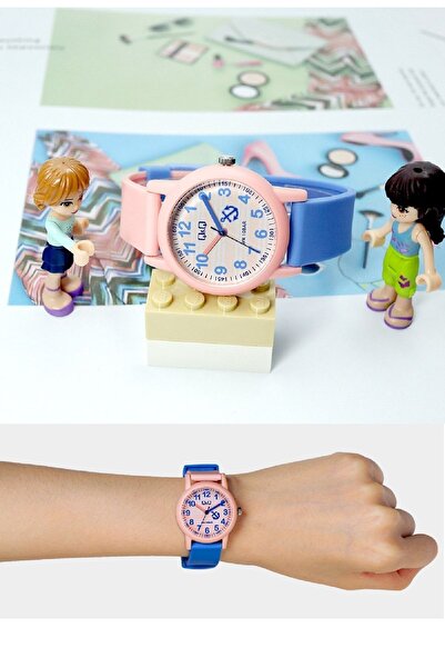 Q&Q Colorful Soft Pink Waterproof Girl's Wristwatch with Numbers