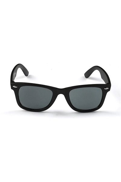Di Caprio Matte Black UV400 Square Model Unisex Sunglasses