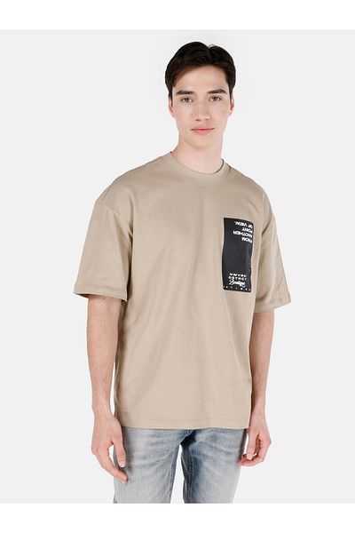 Colin's Μπεζ Ανδρικό T-Shirt - Μανίκια
