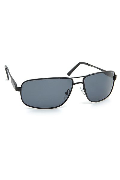 Di Caprio Men's Black Metal Oval Polarized Glass Sunglasses