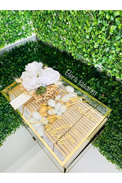 bt bera tasarım 3 Güllü Gümüş Kız İsteme Çikolatası