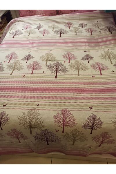 ŞENER HOME Pink Tree of Life Patterned Print - 150x240 Cm, Single, Single Pike
