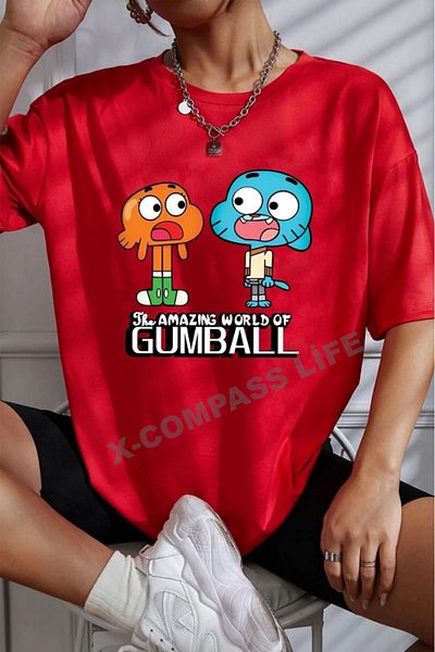 x-compass life Gumball Character Unisex Oversize T-shirt - Comfortable Fit