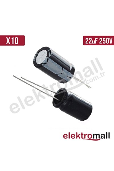 ELEKTROMALL 22 Uf 250v Elektrolitik Kondansatör 10x17 Mm - 10 Adet