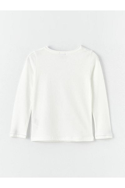 LC Waikiki SOUTHBLUE Crew Neck Basic Long Sleeve Girl's T-Shirt