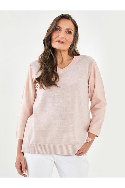 LC Waikiki LCW Grace Pulover de damă cu decolteu în V, solid, cu mânecă lungă