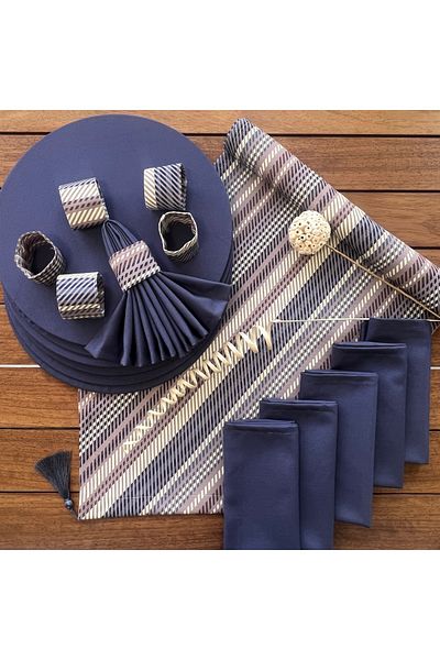 desen izmir New Season American Service - Style Patterned 6 Supla Napkin and Ring with Runner Cover