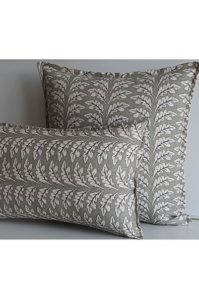 Fabric by Gülçin Koton Premium Yumuşak Pamuklu Yeşil Yaprak Desen Dikdörtgen-...
