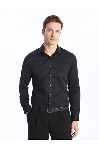 LC Waikiki Cămașă din gabardină LCWAIKIKI pentru bărbați - mânecă lungă, formală slim fit