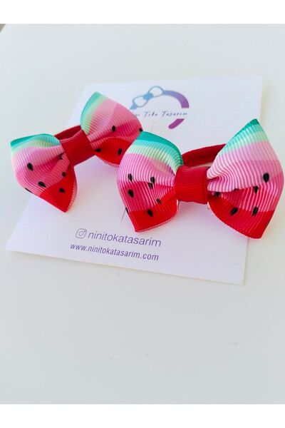 Nini مجموعة من 2 مشبك ربط على شكل فيونكة