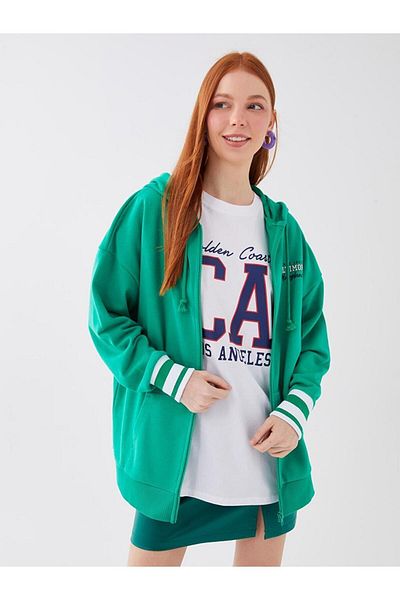 LC Waikiki LCW Vision Hooded Printed Long Sleeve Women's Sports Cardigan
