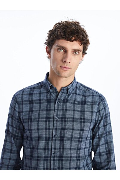 LC Waikiki LCWAIKIKI Classic Regular Fit Uzun Kollu Ekose Poplin Erkek Gömlek