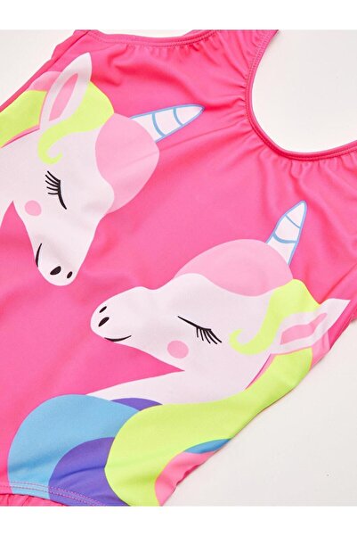 LC Waikiki LCW Παιδικό εύκαμπτο ύφασμα εμπριμέ μαγιό για κορίτσια (S2)