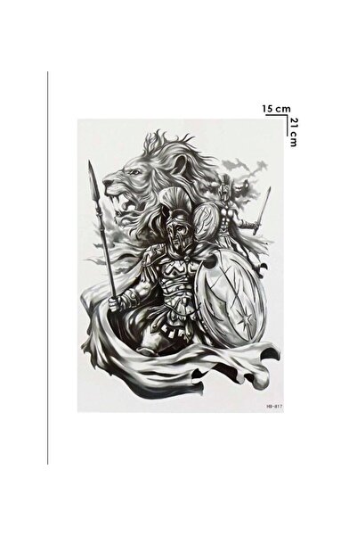 Tattoo Gerçekci Geçici Savaşcı Desenli Dövme Etiket Kadın Erkek Kol Bacak