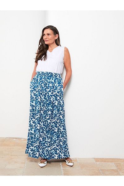 LC Waikiki Fusta de damă din viscoză cu model Lcw Grace, cu talie elastică