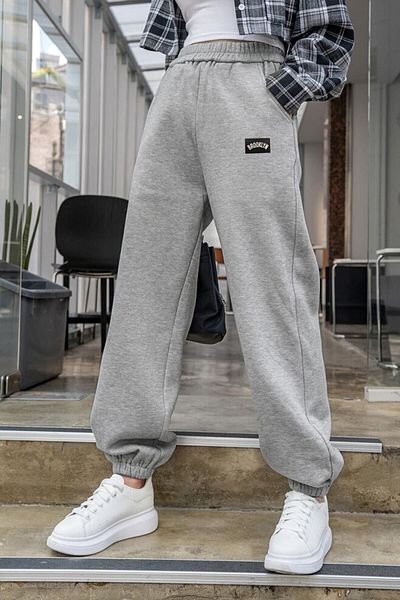 DE PLEIN Γυναικείο Jogger Sweat παντελόνι Brooklyn High Waist Grey