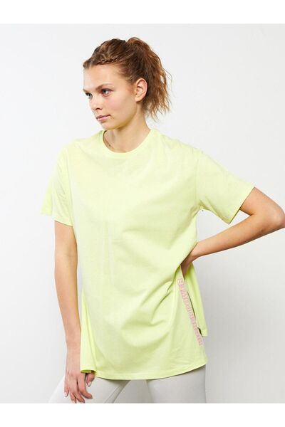 LC Waikiki XSIDE Bisiklet Yaka Yazı Baskılı Kısa Kollu Pamuklu Kadın Tişört