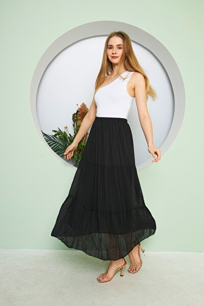 comstar Chiffon 3 Layer Pleated Skirt, Chiffon Long Lined Skirt, Pleated Skirt, Chiffon Summer Skirt, Chiffon Skirt