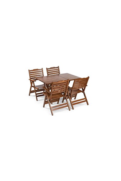 mebel stil Madrid Takım (Masa 80x140) - Katlanır, Ahşap Bahçe, Teras, Balkon ...