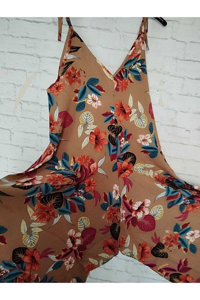 anne moda ankara Φαρδιά καλοκαιρινή βαμβακερή φόρμα με λουράκια