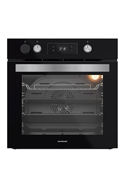 Silverline BO65P4B01 Buhar Destekli + Airfryer Özellikli Siyah Cam Ankastre Fırın
