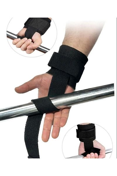 Hanbulls Big Rich Grip Pro - Black Weight Lifting Wrist Strap Pair