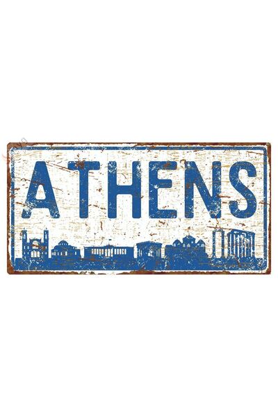 Hayg Equipment Atina Silüetli Dekoratif Alüminyum Tabela - Retro Metal Duvar ...