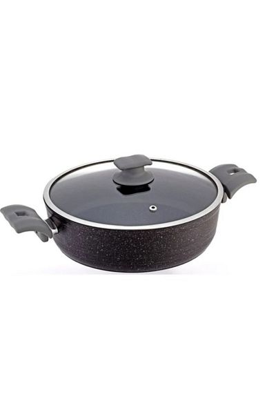Bonera Marbella Aluminum Granite Flat Pot 32 cm