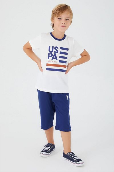 U.S. Polo Assn. BASE. Polo Assn. White Boy Capri Suit
