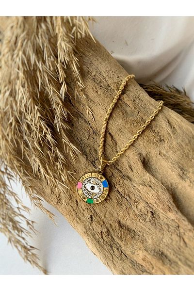 Atölye Merdiven 316 L Anti-tarnish Super Luck Talisman Steel Necklace