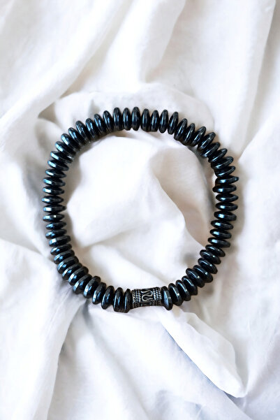 MGA DOĞAL TAŞ سوار حجر الهيماتيت الطبيعي الأصلي - لا يترك ألوان ولا يبهت