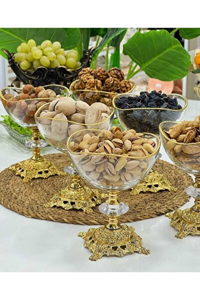 Elta Collection 6 قطع من فيرا ماجنوليا بأرجل معدنية ذهبية مفصلة - طقم موزع آي...