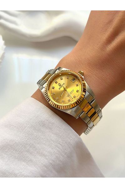 Forsining Sportive Women's Wristwatch - Silver and Gold Model