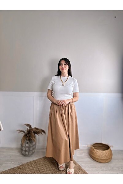 Muaz CAMEL BELI LASTIKLI YANDAN CEPLI ETEK