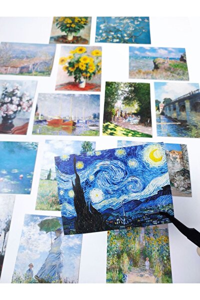 sticker Sanat Temalı Seti 5 X 9 Cm / Scrapbook, Bullet Journal, Van Gogh & Monet