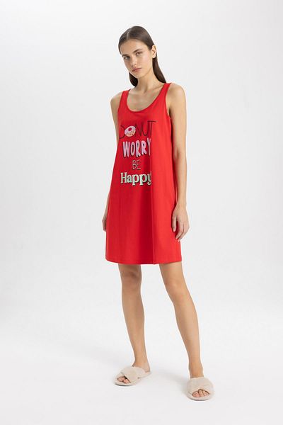 DeFacto Be in Love Printed Sleeveless Nightgown - C7971AX24HS
