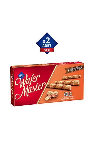 Çizmeci Time Wafer Master ROLLS Yer Fıstığı Kremalı Rulo Gofret 65 Gr. 2 Adet