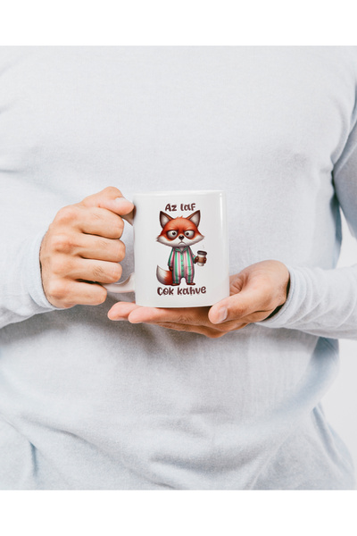 Home Fox Themed Ceramic Mug - Az Laf, Very Brown