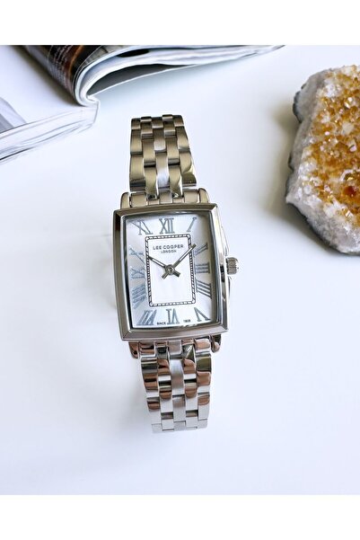 Lee Cooper Gümüş Renk Dikdörtgen Kasa Kadın Kol Saati