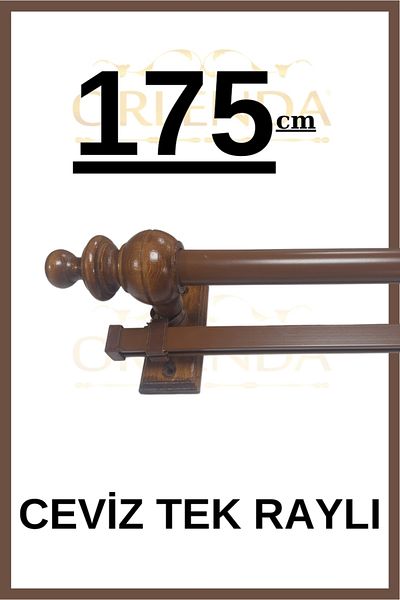 Orlenda Rustic Curtain Hanger - Single Rail, Wooden Head, Aluminum Pipe Rustic Curtain