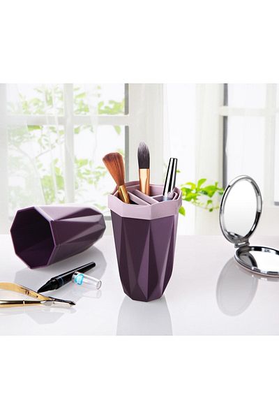 Emofom Travel Type Toothbrush Holder with Compartment and Makeup Storage and Organizer