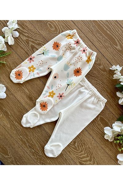 Renkli Puset Organic Cotton 2-Piece Baby Pajamas Bottom Set Floral